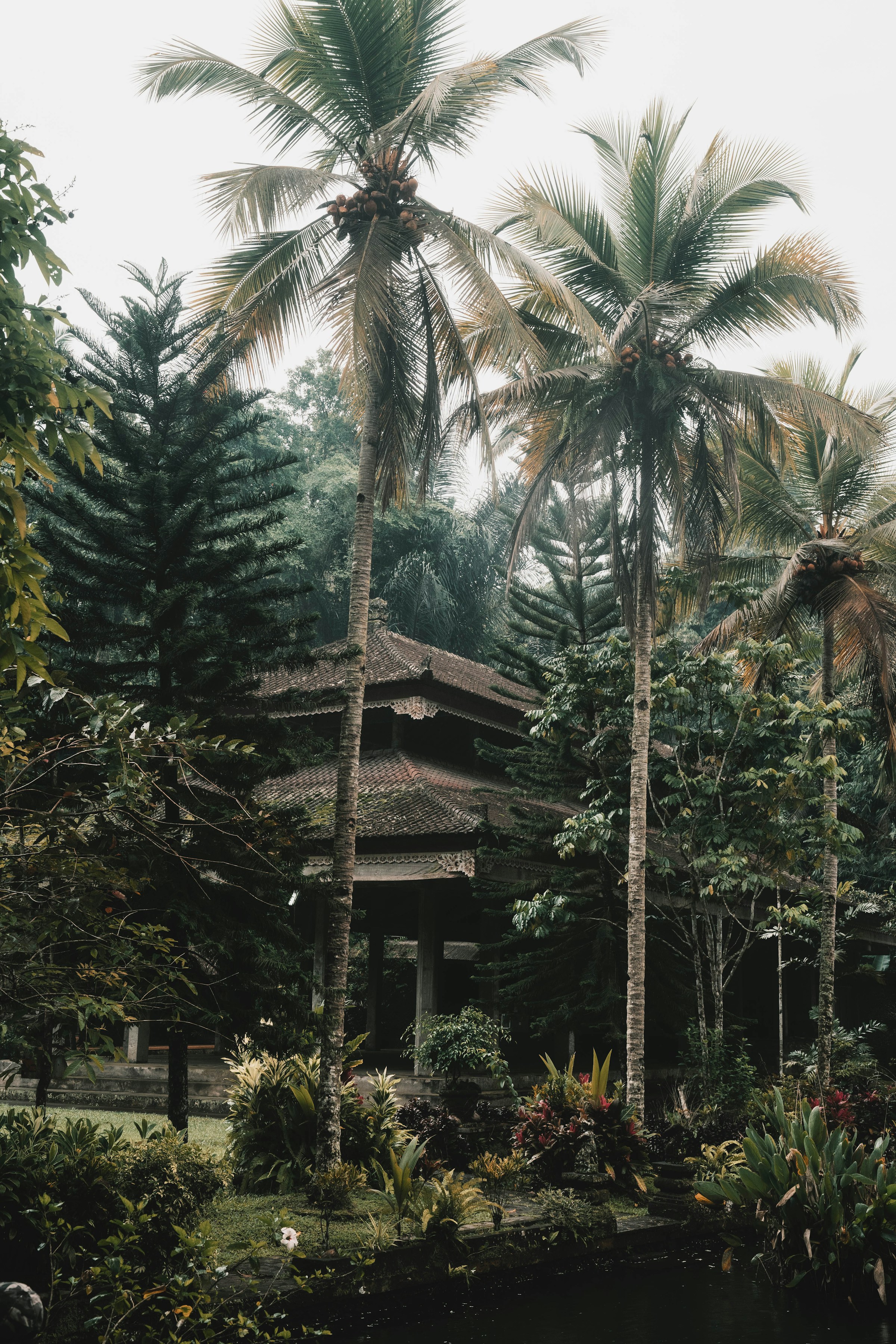 Indonesia bamboo jungle villas with temple ceremonies and permaculture